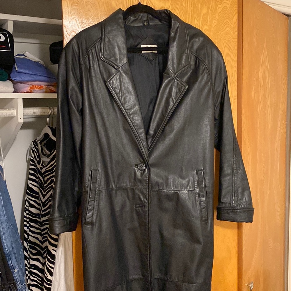 Vintage Leather Trench Coat